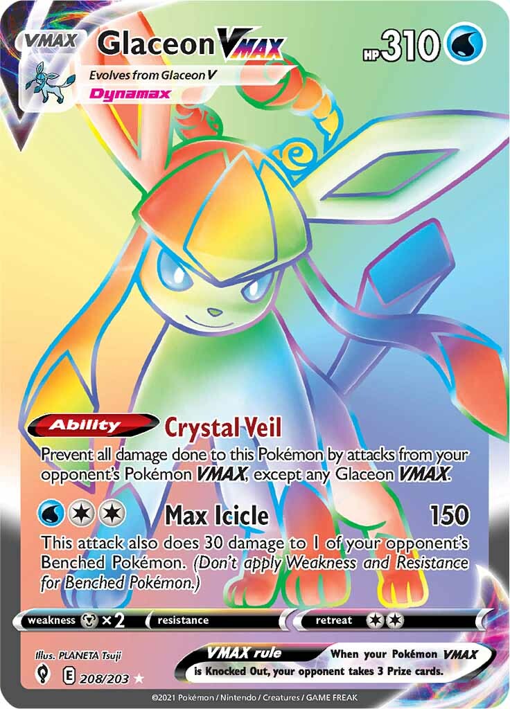 Glaceon VMAX (208/203) [Sword & Shield: Evolving Skies] | Good Games Cannington