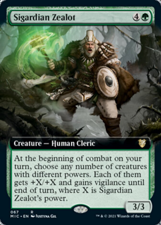 Sigardian Zealot (Extended Art) [Innistrad: Midnight Hunt Commander] | Good Games Cannington