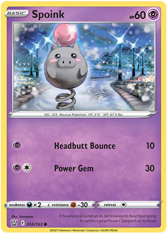 Spoink (055/163) [Sword & Shield: Battle Styles] | Good Games Cannington