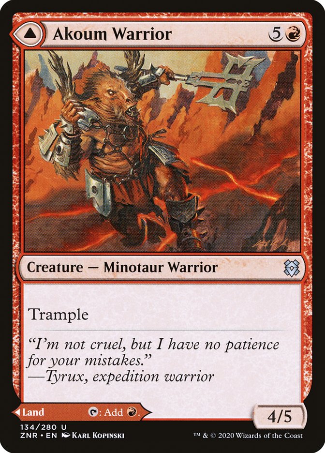 Akoum Warrior // Akoum Teeth 134 (Zendikar Rising)  | Good Games Cannington
