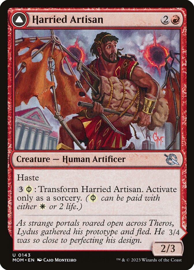 Harried Artisan // Phyrexian Skyflayer 143 (March of the Machine)  - Foil | Good Games Cannington