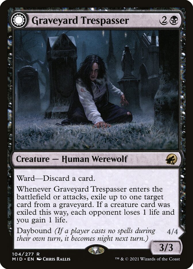 Graveyard Trespasser // Graveyard Glutton 104/277 (Innistrad: Midnight Hunt)  | Good Games Cannington