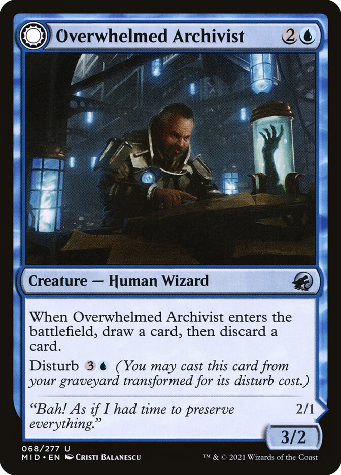 Overwhelmed Archivist // Archive Haunt 68 (Innistrad: Midnight Hunt)  | Good Games Cannington
