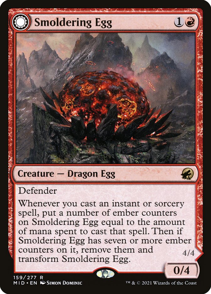 Smoldering Egg // Ashmouth Dragon 159 (Innistrad: Midnight Hunt)  | Good Games Cannington