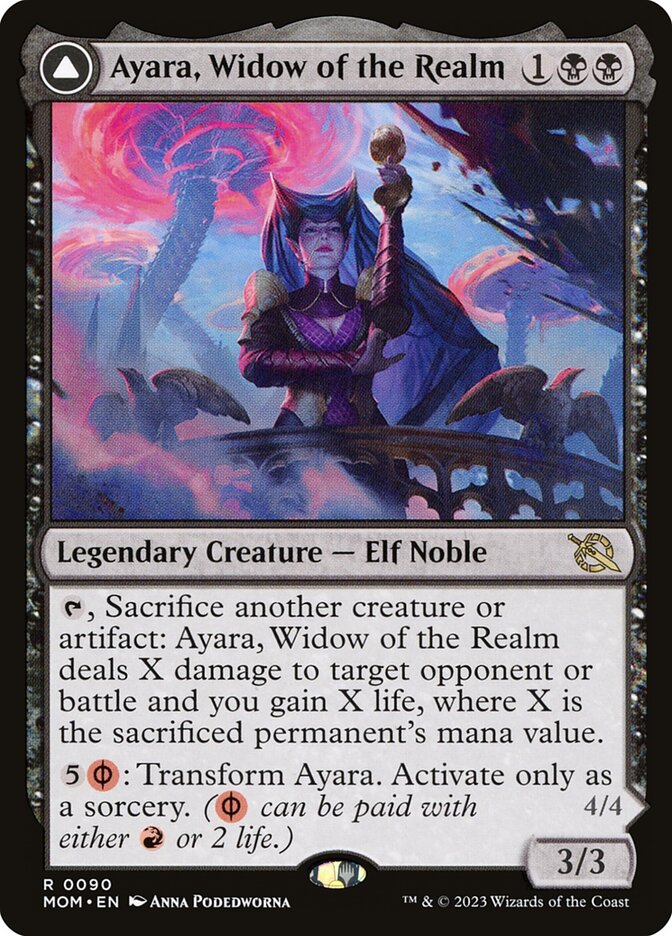 Ayara, Widow of the Realm // Ayara, Furnace Queen 90 (March of the Machine)  | Good Games Cannington