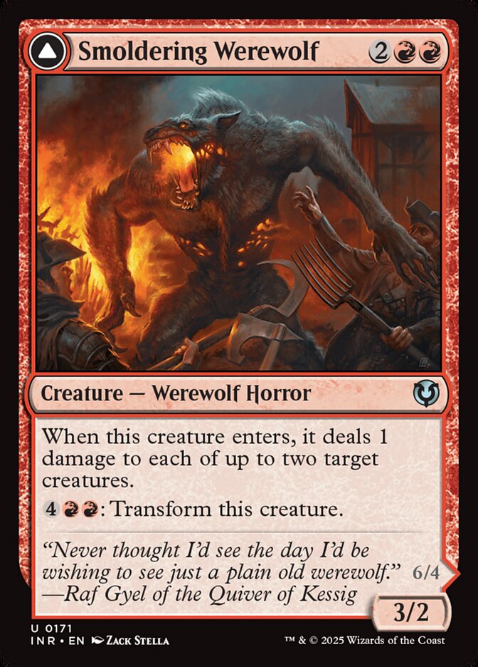 Smoldering Werewolf // Erupting Dreadwolf 171 (Innistrad Remastered)  - Foil | Good Games Cannington