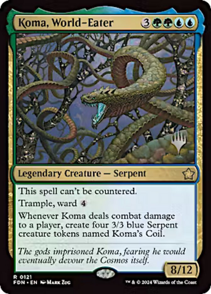 Koma, World-Eater 121p/101 (Promo Pack: Aetherdrift)  - Foil | Good Games Cannington