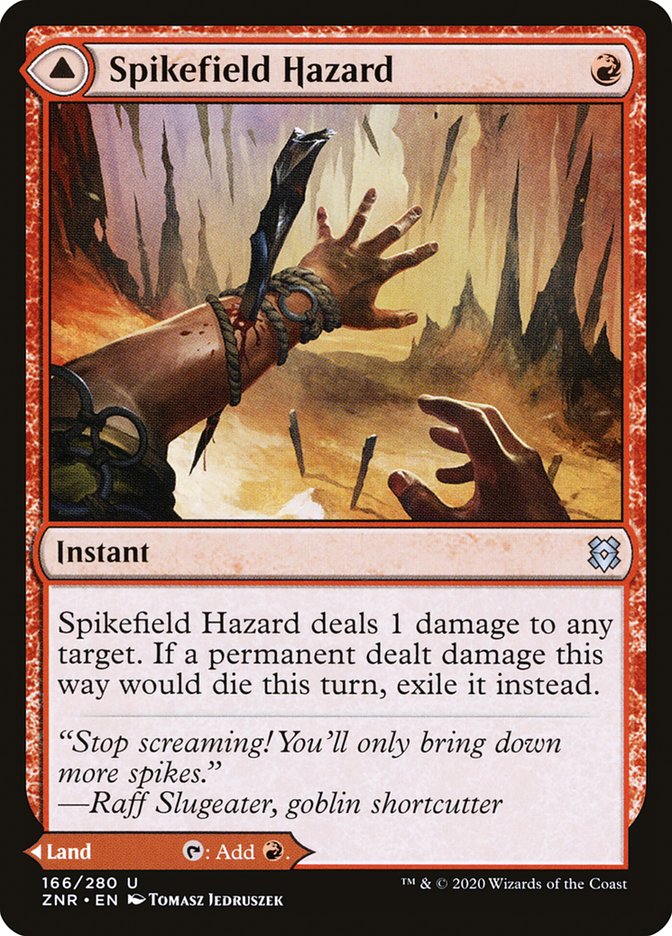 Spikefield Hazard // Spikefield Cave 166 (Zendikar Rising)  - Foil | Good Games Cannington