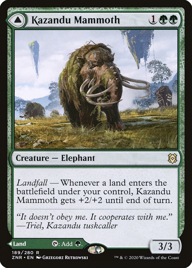 Kazandu Mammoth // Kazandu Valley 189 (Zendikar Rising)  | Good Games Cannington