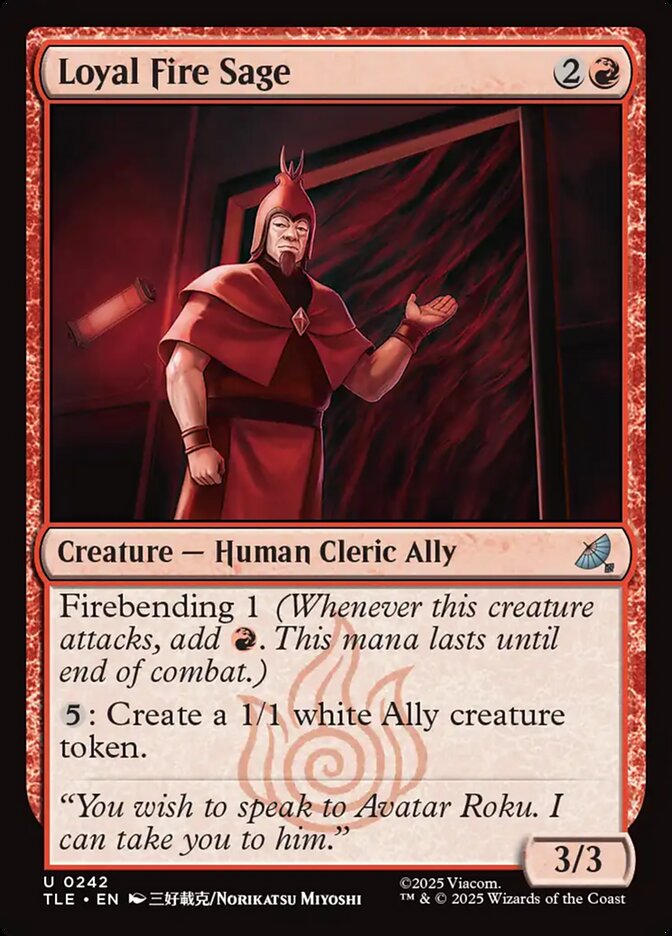 Loyal Fire Sage 242 (Avatar: The Last Airbender: Eternal-Legal)  - Foil | Good Games Cannington
