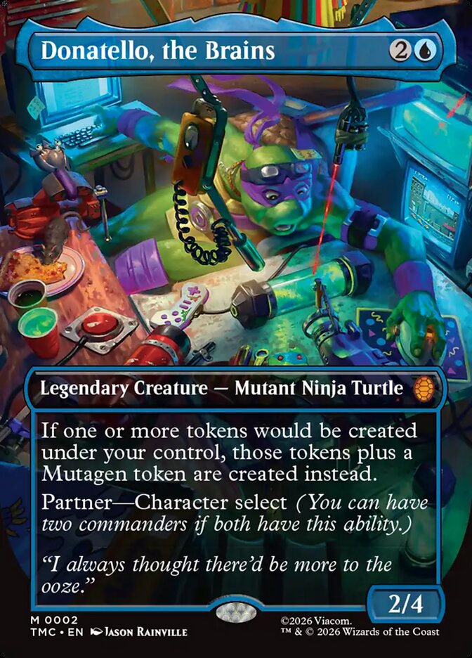 Donatello the Brains 0002 Borderless 2 (Commander: Teenage Mutant Ninja Turtles)  - Foil | Good Games Cannington