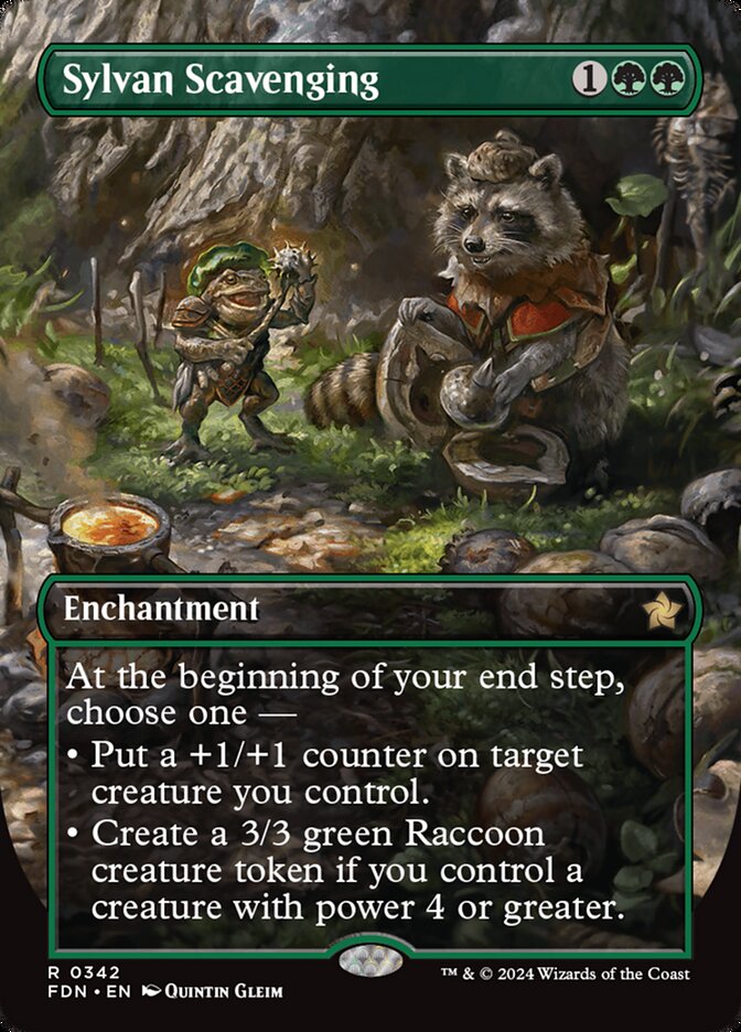Sylvan Scavenging 342/291 (Foundations)  - Borderless Foil | Good Games Cannington