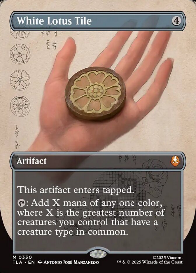 White Lotus Tile Borderless 330 (Avatar: The Last Airbender)  - Borderless Foil | Good Games Cannington