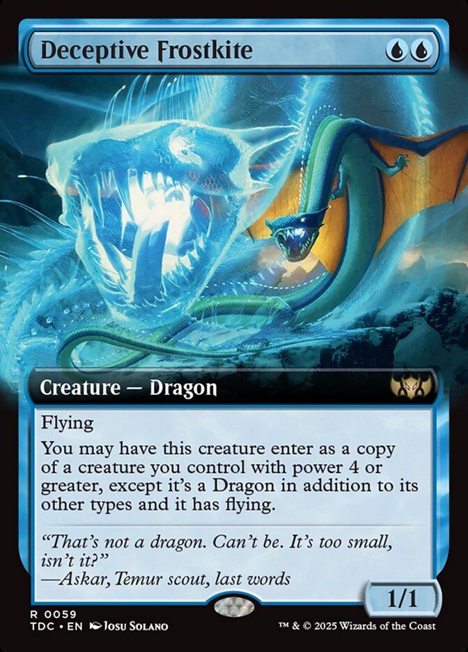 Deceptive Frostkite 59 (Commander: Tarkir: Dragonstorm)  - Extended Art | Good Games Cannington
