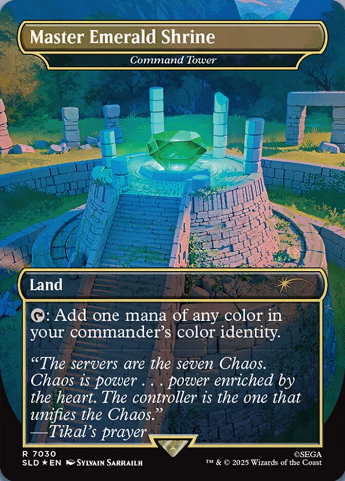 Master Emerald Shrine // Command Tower 7030 (Secret Lair Drop Series)  - Borderless Rainbow Foil | Good Games Cannington