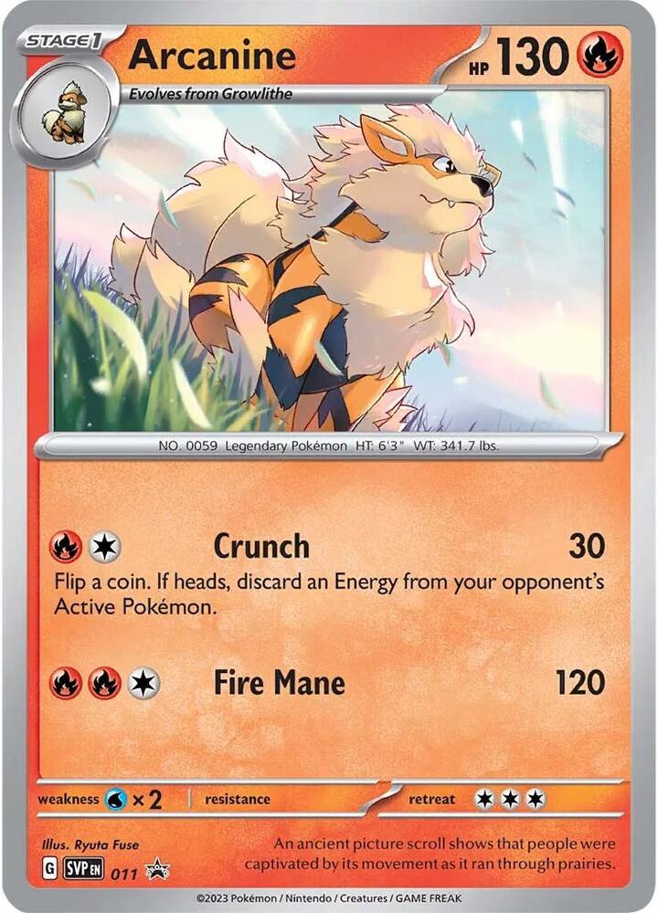 Arcanine 011 (SV: Scarlet & Violet Promo Cards)  - Holofoil | Good Games Cannington