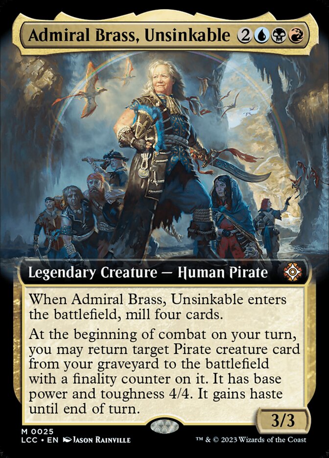 Admiral Brass, Unsinkable 25/370 (Commander: The Lost Caverns of Ixalan)  - Extended Art Foil | Good Games Cannington