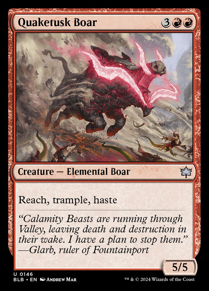 Quaketusk Boar 146 (Bloomburrow)  - Foil | Good Games Cannington
