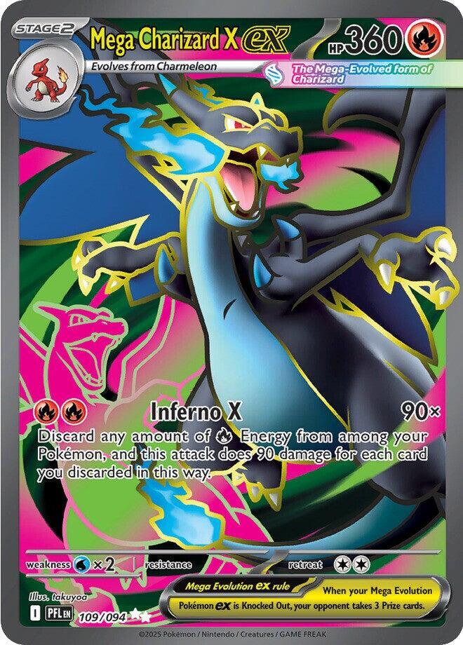 Mega Charizard X ex 109 094 (ME02: Phantasmal Flames)  - Holofoil | Good Games Cannington