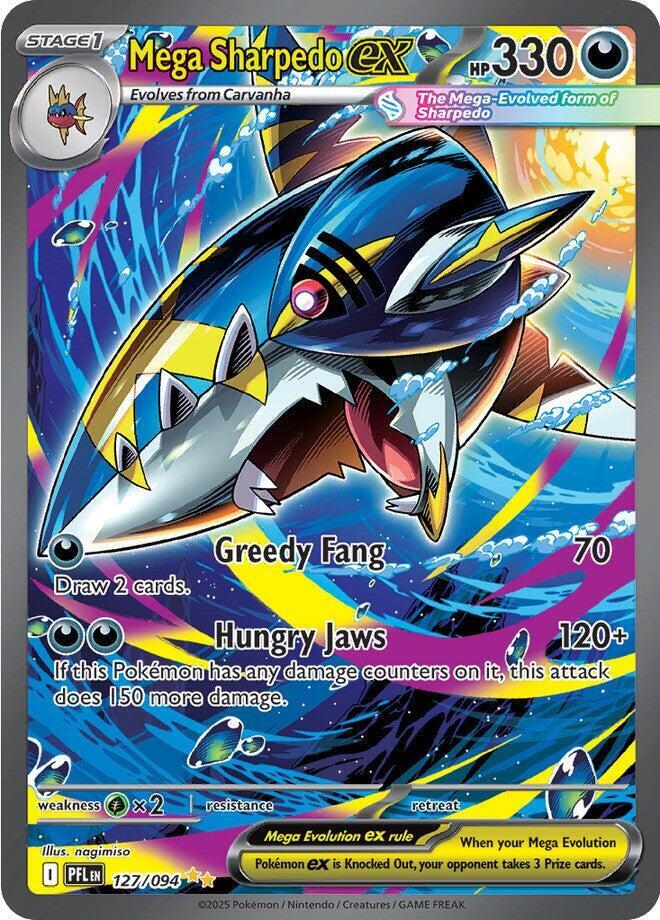 Mega Sharpedo ex 127 094 127/094 (ME02: Phantasmal Flames)  - Holofoil | Good Games Cannington