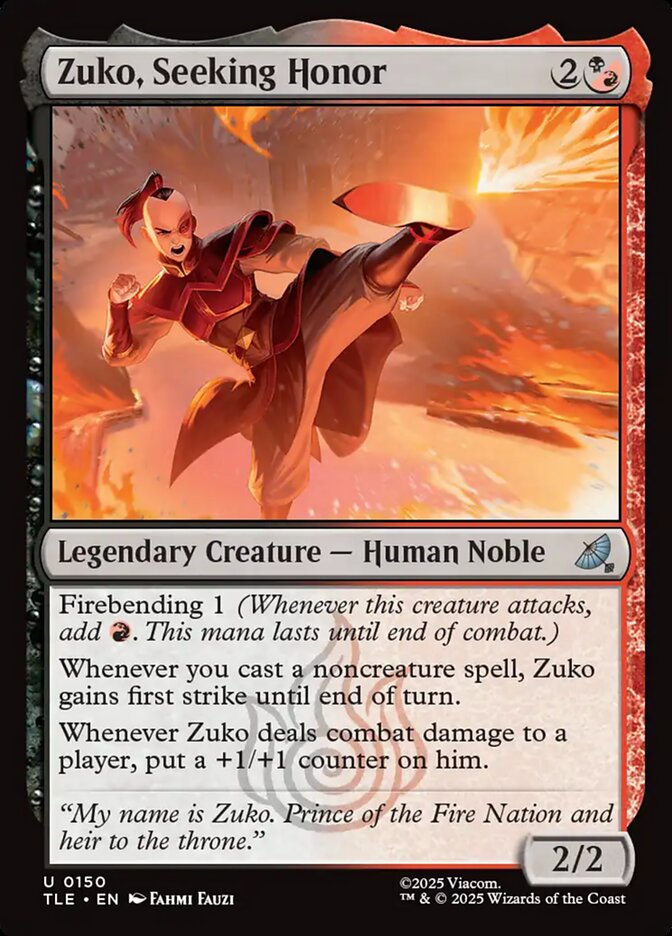 Zuko, Seeking Honor 150 (Avatar: The Last Airbender: Eternal-Legal)  - Foil | Good Games Cannington