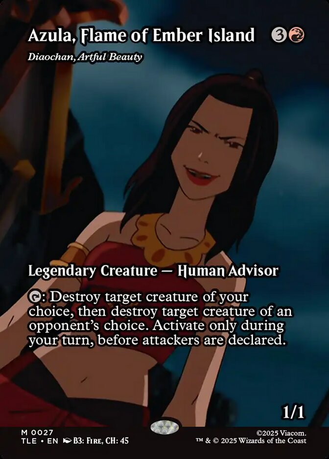 Azula, Flame of Ember Island - Diaochan, Artful Beauty 27/317 (Avatar: The Last Airbender: Eternal-Legal)  - Borderless | Good Games Cannington