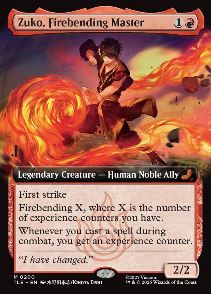 Zuko Firebending Master Extended Art 200 (Avatar: The Last Airbender: Eternal-Legal)  - Foil | Good Games Cannington