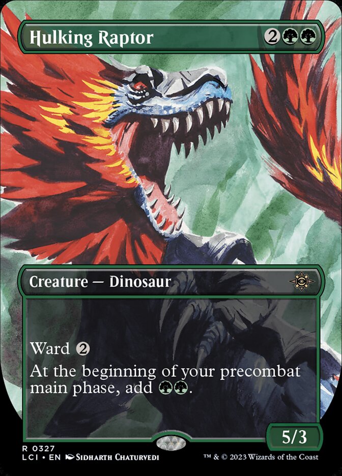 Hulking Raptor 327/291 (The Lost Caverns of Ixalan)  - Borderless Foil | Good Games Cannington