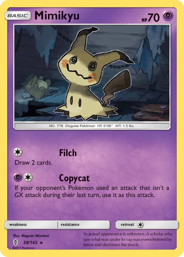 Mimikyu 58/145 (SM - Guardians Rising)  - Holofoil | Good Games Cannington