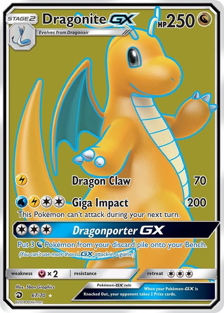 Dragonite GX 67/70 (Dragon Majesty)  - Holofoil | Good Games Cannington