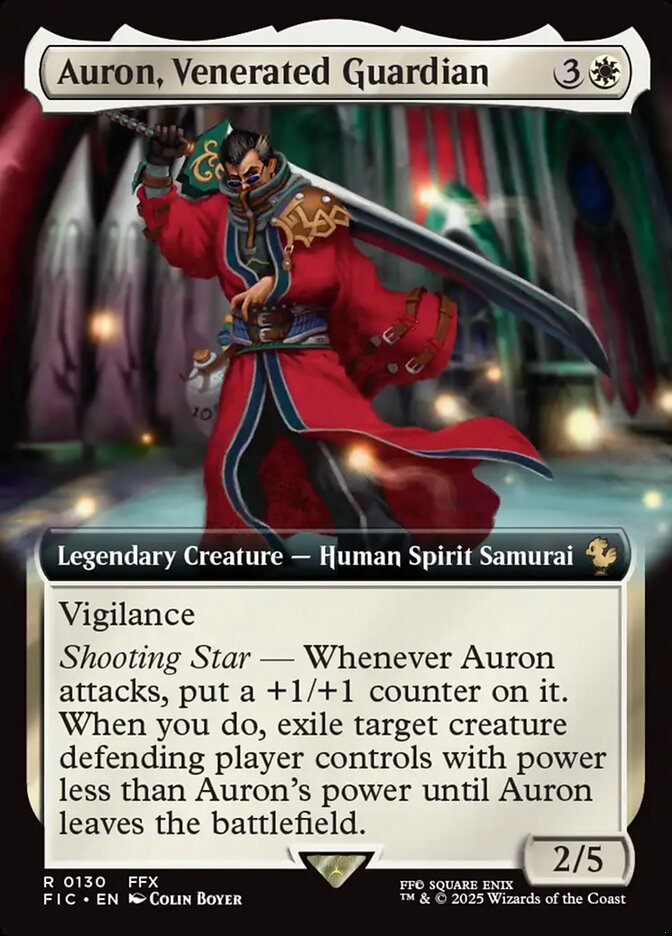 Auron, Venerated Guardian 130 (Commander: FINAL FANTASY)  - Extended Art | Good Games Cannington