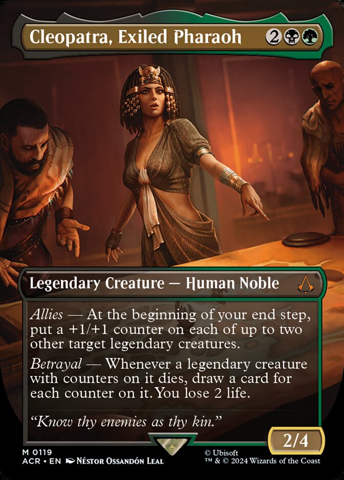 Cleopatra, Exiled Pharaoh 119/110 (Universes Beyond: Assassin's Creed)  - Borderless Foil | Good Games Cannington