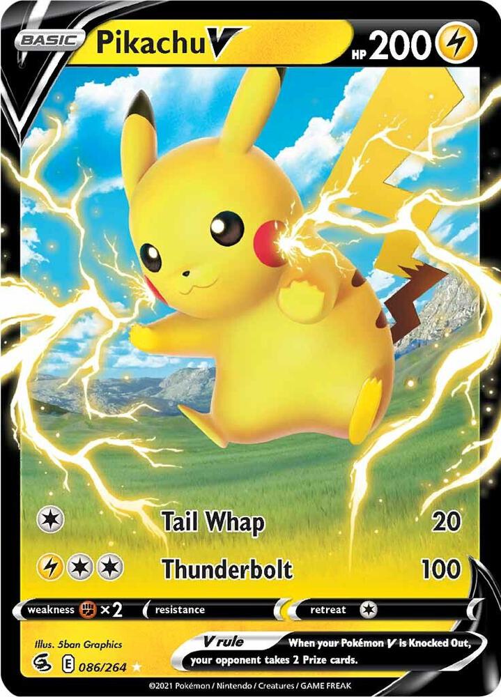 Pikachu V 086/264 (SWSH08: Fusion Strike)  - Holofoil | Good Games Cannington