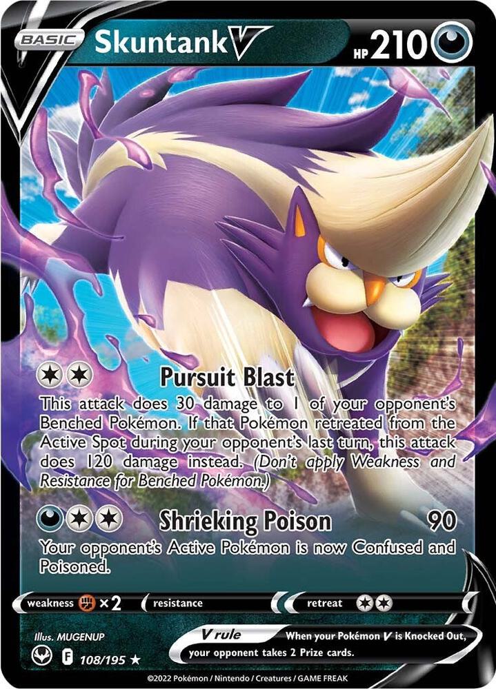 Skuntank V 108/195 (SWSH12: Silver Tempest)  - Holofoil | Good Games Cannington