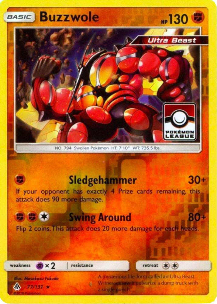 Buzzwole Pokemon League 077/131 (League & Championship Cards)  - Reverse Holofoil | Good Games Cannington