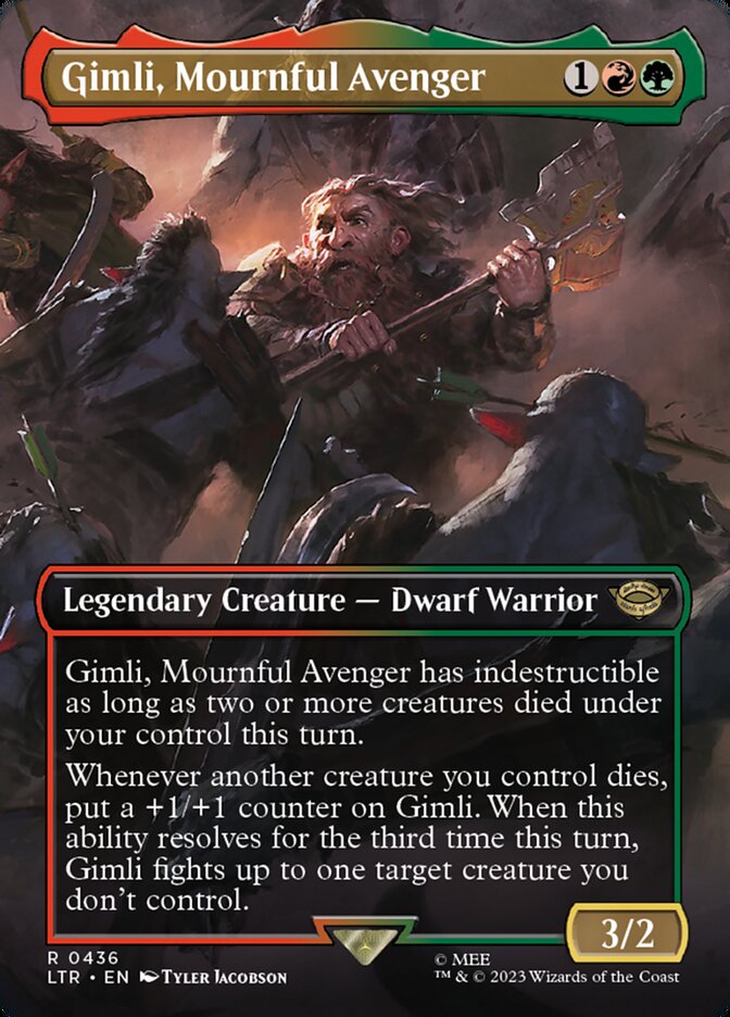 Gimli, Mournful Avenger 436/281 (Universes Beyond: The Lord of the Rings: Tales of Middle-earth)  - Borderless | Good Games Cannington
