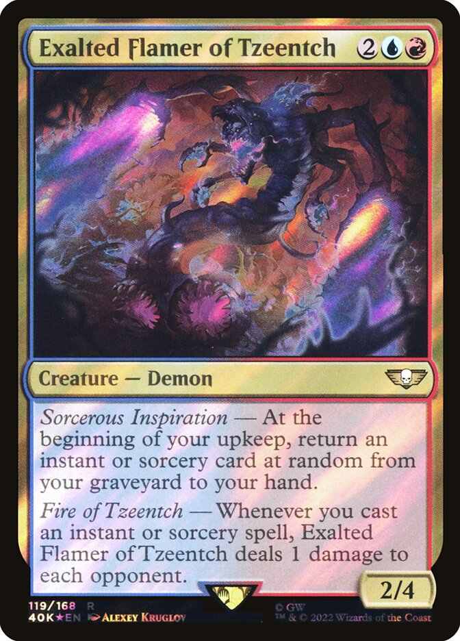 Exalted Flamer of Tzeentch 119 (Universes Beyond: Warhammer 40,000)  - Foil | Good Games Cannington