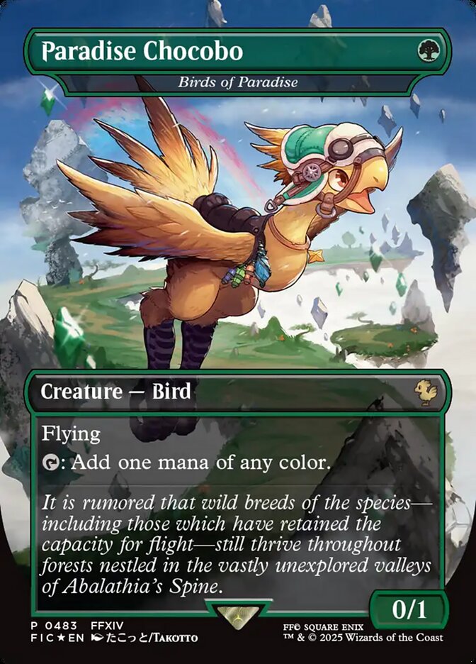 Paradise Chocobo - Birds of Paradise 483 (Commander: FINAL FANTASY)  - Borderless Foil | Good Games Cannington