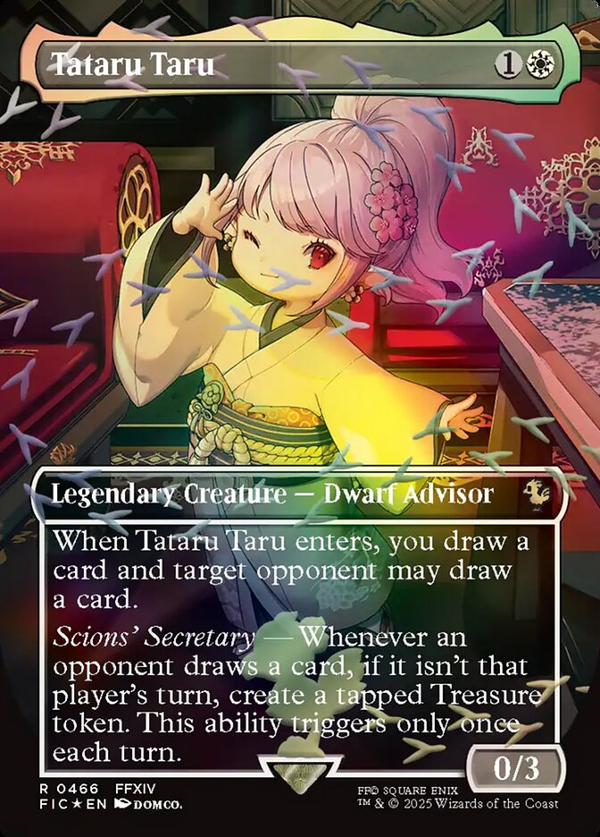 Tataru Taru 466 (Commander: FINAL FANTASY)  - Borderless Chocobo Track Foil | Good Games Cannington