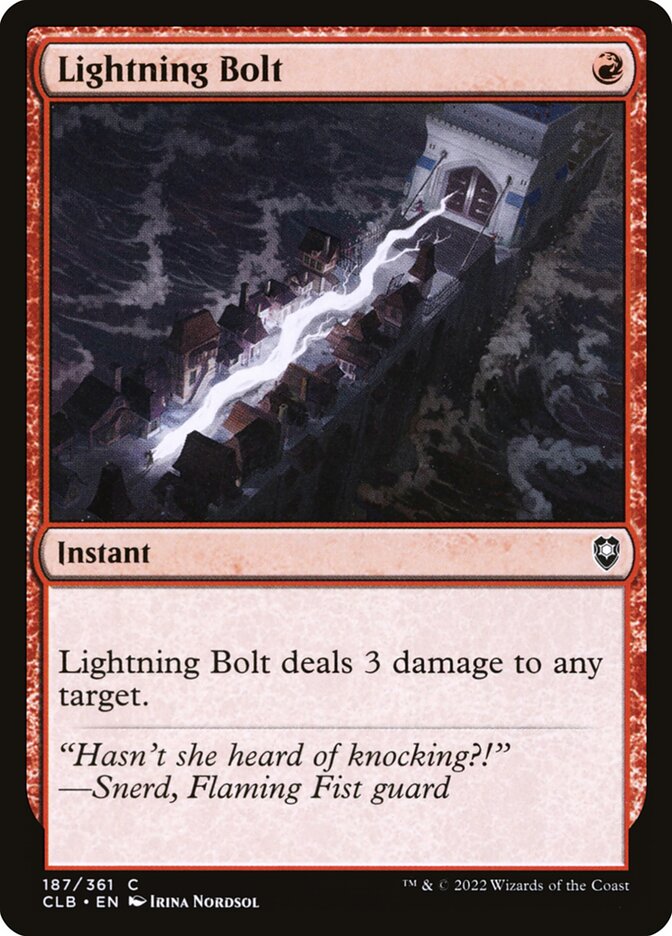 Lightning Bolt 187/361 (Commander Legends: Battle for Baldur's Gate)  | Good Games Cannington