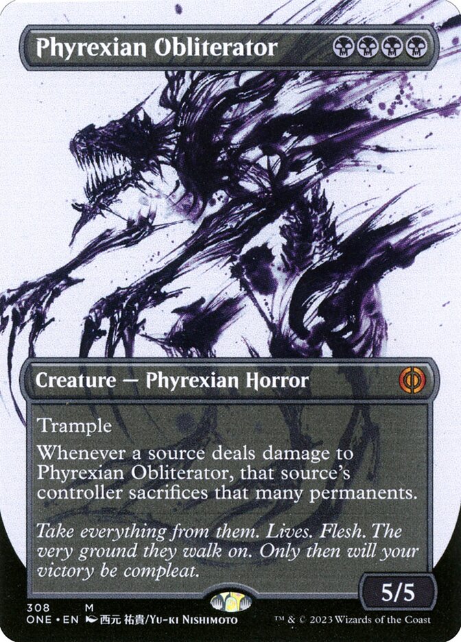 Phyrexian Obliterator 308/271 (Phyrexia: All Will Be One)  - Borderless Foil | Good Games Cannington