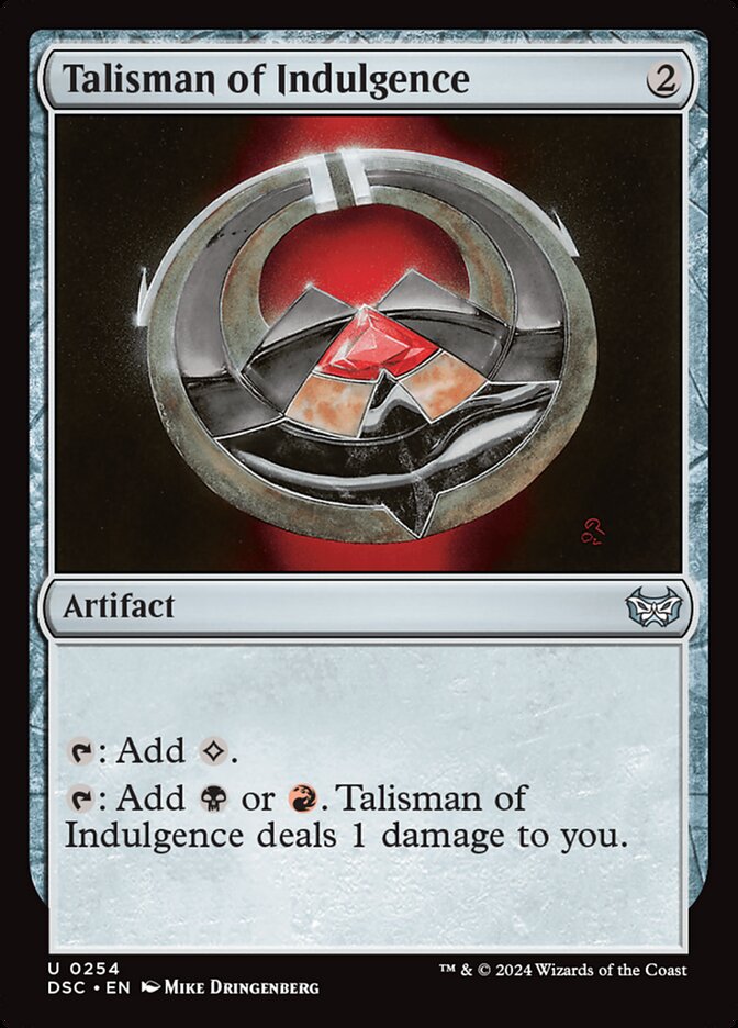 Talisman of Indulgence 254/40 (Commander: Duskmourn: House of Horror)  | Good Games Cannington