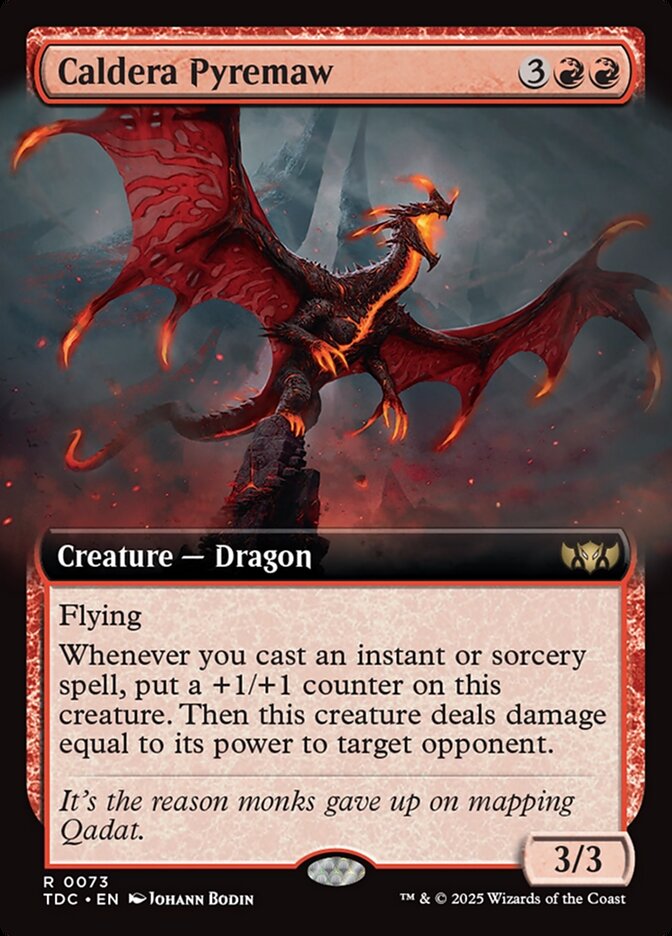 Caldera Pyremaw 73 (Commander: Tarkir: Dragonstorm)  - Extended Art | Good Games Cannington