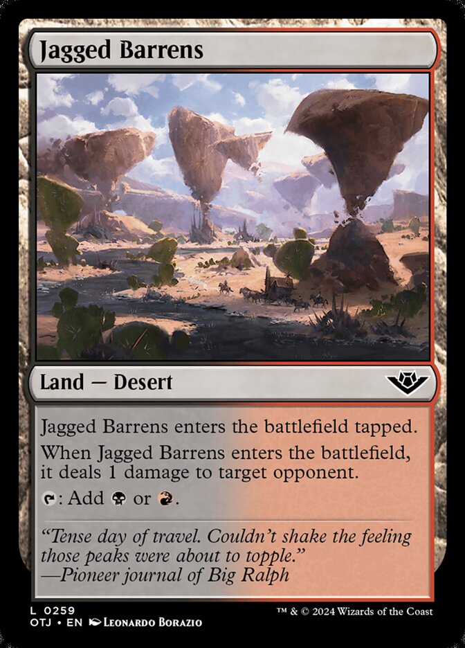 Jagged Barrens 259 (Outlaws of Thunder Junction)  | Good Games Cannington