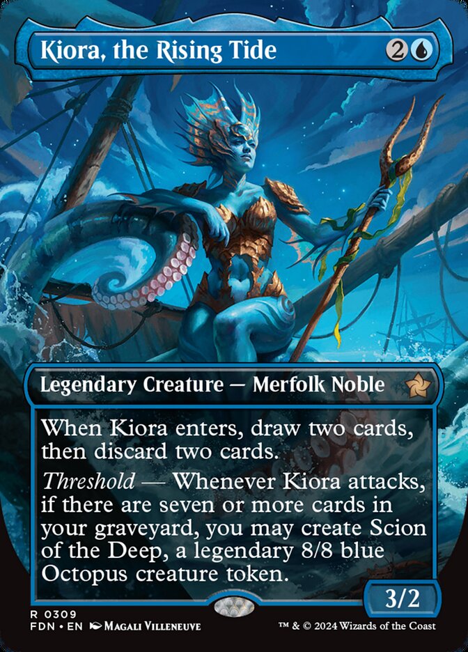 Kiora, the Rising Tide 309 (Foundations)  - Borderless Foil | Good Games Cannington