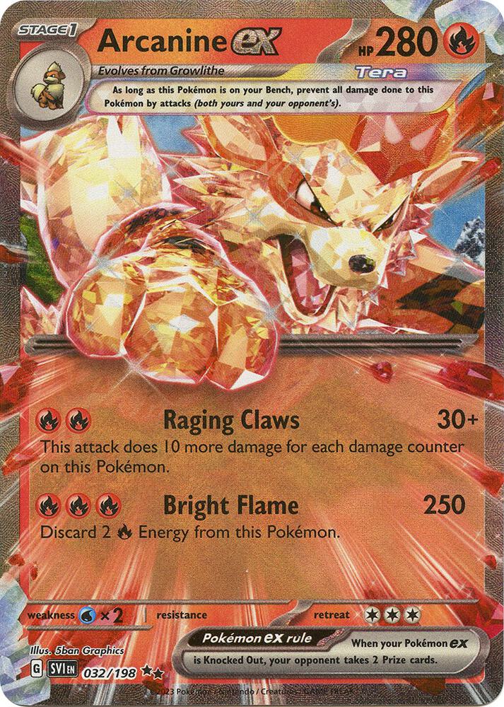 Arcanine ex 032/198 (SV01: Scarlet & Violet Base Set)  - Holofoil | Good Games Cannington