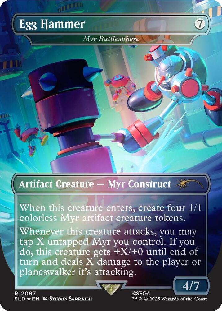 Egg Hammer // Myr Battlesphere 2097 (Secret Lair Drop Series)  - Borderless Rainbow Foil | Good Games Cannington