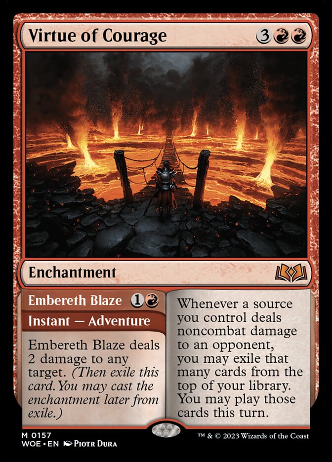 Virtue of Courage // Embereth Blaze 157/276 (Wilds of Eldraine)  | Good Games Cannington