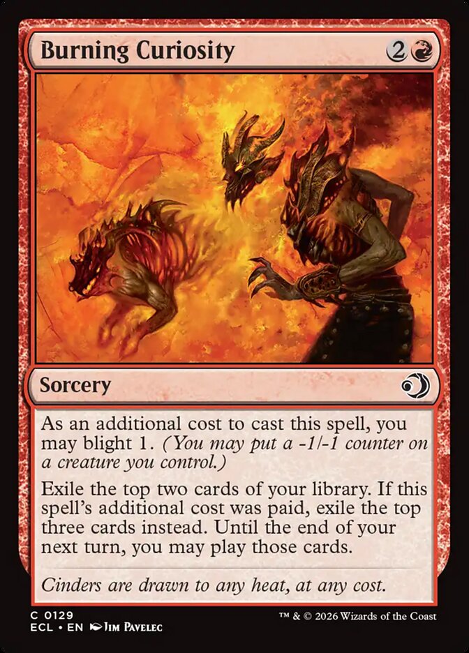 Burning Curiosity 129 (Lorwyn Eclipsed)  - Foil | Good Games Cannington