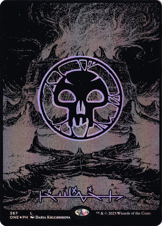 Swamp 367 (Phyrexia: All Will Be One)  - Oil Slick Foil | Good Games Cannington